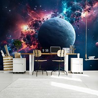 Флизелиновые фотообои звездное небо 520x318 см Фантастический пейзаж на фоне космического хаоса (14660VEXXXXXL) +клей