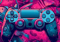 Флизелиновые детские фотообои красивые 254x184 см Геймпад плейстейшен PS4 в разноцветном цвете (14661V4)+клей - вид 1 миниатюра