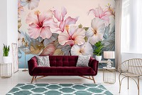 Флизелиновые фотообои 520x318 см Красочный букет цветов с вкраплениями листьев (14665VEXXXXXL)+клей