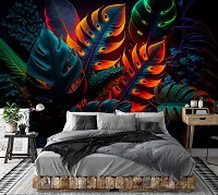 Флизелиновые фотообои 520x318 см Листья джунглей в темно-зеленом цвете (14669VEXXXXXL)+клей