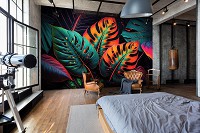 Банановые листья флизелиновые фотообои 312x219 см Разноцветные джунгли из рода листовых гигантов (14670VEXXL) +клей