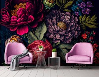 Флизелиновые фотообои в коридор 520x318 см Изящные цветы на мягком цветном мотиве (14672VEXXXXXL)+клей