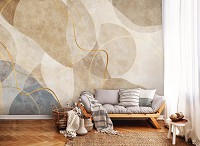 Флизелиновые фотообои 368x254 см Геометрическая абстракция в коричневых тонах (14675V8) +клей