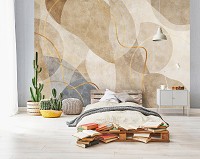 Флизелиновые фотообои 368x280 см Геометрическая абстракция в коричневых тонах (14675V10) +клей