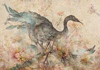 Флизелиновые фотообои 460x300 см Абстрактная птица на фоне разноцветных цветов (14676V12) +клей - вид 1 миниатюра