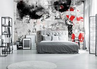 Флизелиновые фотообои лицо девушки 460x300 см Отпечаток макияжа на стене под штукатурку (14679V12) +клей