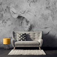 Флизелиновые фотообои 254x184 см Элегантная девушка в серых тонах под барельеф (14685V4) +клей