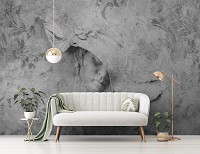 Флизелиновые фотообои на кухню 312x219 см Элегантная девушка в серых тонах под барельеф (14685VEXXL) +клей