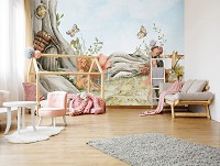 Детские флизелиновые фотообои девочке 520x318 см Встреча под домом в дереве в сказочном стиле (14686VEXXXXXL) +клей