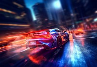 Флізелінові дитячі 3д фотошпалери для хлопчиків 368x254 см Спортивна машина в момент максимальної швидкості (14709V8) +клей - вид 1 мініатюра