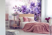 Флизелиновые фотообои 312x219 см Цветы в фиолетовых и сиреневых оттенках под акварель (14736VEXXL) +клей