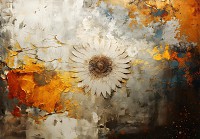 Флізелінові фотошпалери абстракція 520x318 см Вінтажна квітка на різнокольоровому фоні під бетоном (14764VEXXXXXL) +клей - вид 1 мініатюра