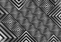 Флизелиновые фотообои в интерьере 254x184 см Черно-белый геометрический узор (1479V4)+клей