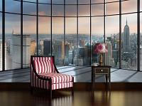 Фотообои 3D флизелиновые 312x219 см Вид из окна на город Нью-Йорк (1510VEXXL)+клей