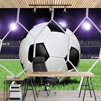 Флізелінові фотошпалери футбольне поле 368x254 см 3Д М'яч у воротах (155V8)+клей - вид 7 мініатюра