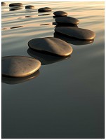 3д флизелиновые фотообои в спальню 184x254 см Камни на воде (159V4A)+клей