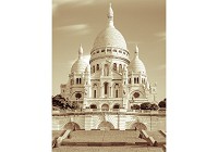 Флизелиновые фотообои в спальню над кроватью храм в Париже 184x254 см Базилика Сакре-Кёр в сепии (1623V4A)+клей - вид 1 миниатюра