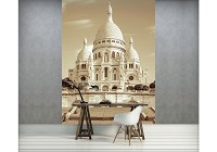 Флизелиновые фотообои в зал храм в Париже 206x275 см Базилика Сакре-Кёр в сепии (1623VEA)+клей