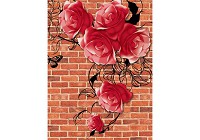 Флизелиновые фотообои фото 184x254 см Красные розы на кирпичной стене (1630V4A)+клей - вид 1 миниатюра