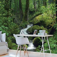 3d флизелиновые фотообои в спальню Природа Ландшафт 254x184 см Ручей в зеленом лесу (163V4)+клей - вид 6 миниатюра