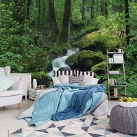 3d флизелиновые фотообои в спальню Природа Ландшафт 254x184 см Ручей в зеленом лесу (163V4)+клей - вид 7 миниатюра