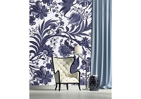 Флизелиновые фотообои красивые 206x275 см Однотонный цветочный узор на белом фоне (1656VEA)+клей