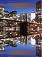 Флізелінові фотошпалери до зали 184x254 см місто Нью-Йорк Бруклінський міст (1670V4A)+клей