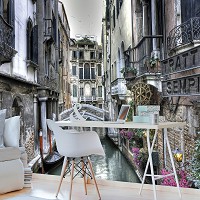 Готовые флизелиновые фотообои 254x184 см Улица в городе Венеция (1727V4)+клей