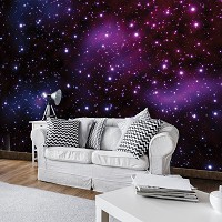 Флизелиновые фотообои для спальни 312x219 см Космос Галактика Звездное небо (177VEXXL)+клей