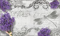 Флизелиновые фотообои красивые 254x184 см Винтажная стрекоза и лаванда (1799V4)+клей