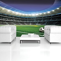 Флизелиновые фотообои фото Спорт 416x254 см 3Д Футбол - Мяч на стадионе (1914VEXXXL)+клей