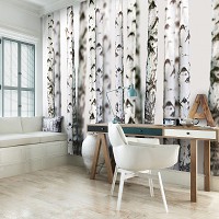 Флизелиновые фотообои дерево 312x219 см Природа Березовый лес (1970VEXXL)+клей