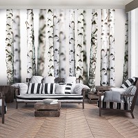 Флизелиновые фотообои 416x254 см Природа Деревья Березовый лес (1970VEXXXL)+клей - вид 7 миниатюра
