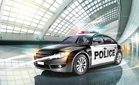 Флизелиновые фотообои в зал 312x219 см 3Д Транспорт Автомобиль Полицейская машина в салоне (1975VEXXL)+клей - вид 1 миниатюра