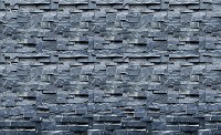3d флизелиновые фотообои для кухни 416x254 см сине-серая стена из декоративного камня (1979VEXXXL)+клей