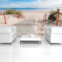 Флізелінові фотошпалери Пейзаж Пляж Море Природа 312x219 см 3Д Доріжка на березі океану (1998VEXXL)+клей - вид 8 мініатюра