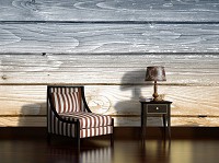 Флизелиновые фотообои 368x254 см Синие и желтые деревянные доски (2008V8)+клей