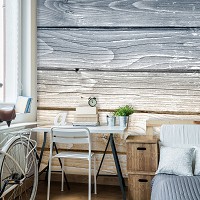 Флизелиновые фотообои 416x254 см Синие и желтые деревянные доски (2008VEXXXL)+клей