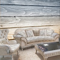 Флизелиновые фотообои 254x184 см Синие и желтые деревянные доски (2008V4)+клей