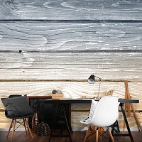 Флизелиновые фотообои 312x219 см Синие и желтые деревянные доски (2008VEXXL)+клей