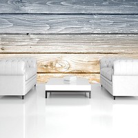 Флізелінові фотошпалери 416x254 см Сині та жовті дерев'яні дошки (2008VEXXXL)+клей - вид 7 мініатюра