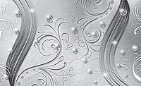 Фото обои абстрактные 254x184 см Бриллианты и серебряные узоры (2009P4)+клей - вид 1 миниатюра