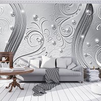 Флизелиновые фотообои 312x219 см Бриллианты и серебряные узоры (2009VEXXL)+клей