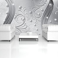 Абстрактні фото шпалери 254x184 см Діаманти і срібні візерунки (2009P4)+клей