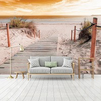 Готовые флизелиновые 3Д фотообои 416x254 см Пляж выход к морю (2020VEXXXL)+клей