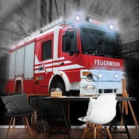 Флизелиновые фотообои 312x219 см Пожарная машина на черно-белом фоне (2023VEXXL)+клей - вид 7 миниатюра