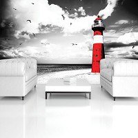 Флизелиновые фотообои море пляж 312x219 см Маяк и чайки (2026VEXXL)+клей - вид 8 миниатюра