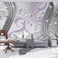 Флизелиновые фотообои абстракция в интерьере 254x184 см Бриллианты и фиолетовые вензеля (2043V4)+клей - вид 8 миниатюра