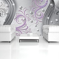 Флизелиновые фотообои абстракция 312x219 см Бриллианты и фиолетовые вензеля (2043VEXXL)+клей - вид 8 миниатюра