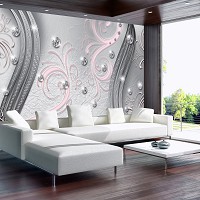 Флизелиновые фотообои абстракция 416x254 см Бриллианты и светло розовые вензеля (2044VEXXXL)+клей